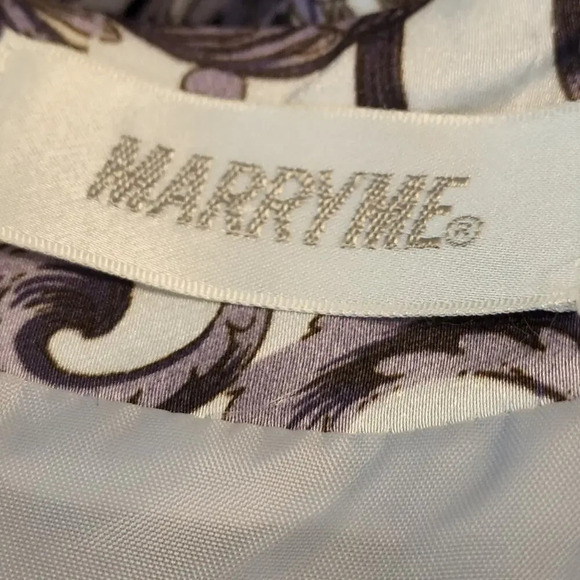 MARRY ME Vintage Women's Regal Shawl Satin Pencil Dress Size Medium Purple - Picture 12 of 15